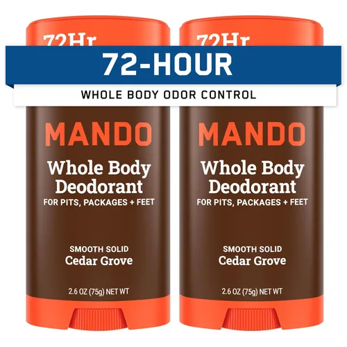 Miniatura 11 de Mando Desodorante para Todo el Cuerpo para Hombres - Barra Sólida Suave - Control de Olor por 72 Horas - Sin Aluminio, Sin Bicarbonato de Sodio