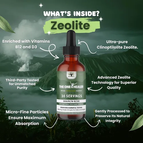Miniatura 7 de The One Healer Zeolite Detox para niños y adultos, gotas de zeolita pura con metilo B12 y vitamina D3 para desintoxicación de metales pesados