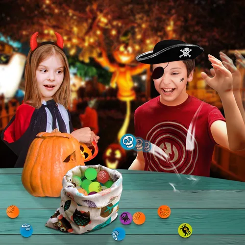 Miniatura 6 de 72 bolas que rebotan que brillan en la oscuridad, suministros de recuerdos de fiesta de Halloween, 8 diseños temáticos de Halloween para recompensas