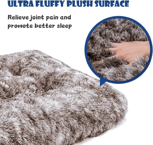 Miniatura 4 de Cama para Perros Almohadilla de Jaula Cojín de Felpa Suave Cama de Jaula para Perros Medianos y Gatos Lavable Antideslizante Alfombrillas de Jaula
