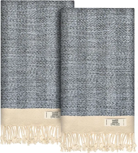 Miniatura 80 de EPHESUS TOWELS Toallas de Mano - Juego de 2 18" x 30" - Toalla de Mano Turca Decorativa para Baño, Cocina, Invitados, Cara, Cabello, Té, Paño