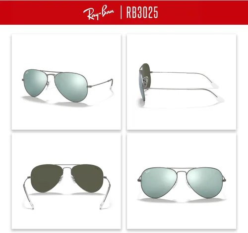 Miniatura 39 de Ray-Ban RB3025 - Lentes de sol de aviador de metal para hombre y mujer + paquete con kit de cuidado de gafas iWear de diseñador