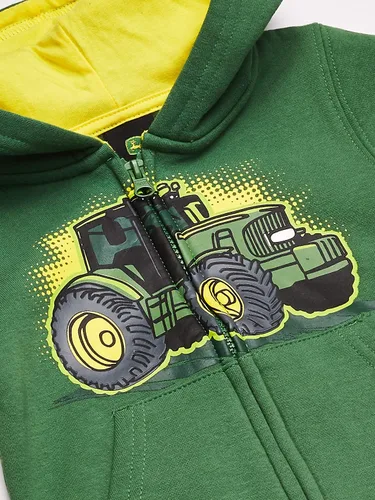 Miniatura 2 de John Deere Tractor - Sudadera con capucha y cremallera frontal para niño pequeño