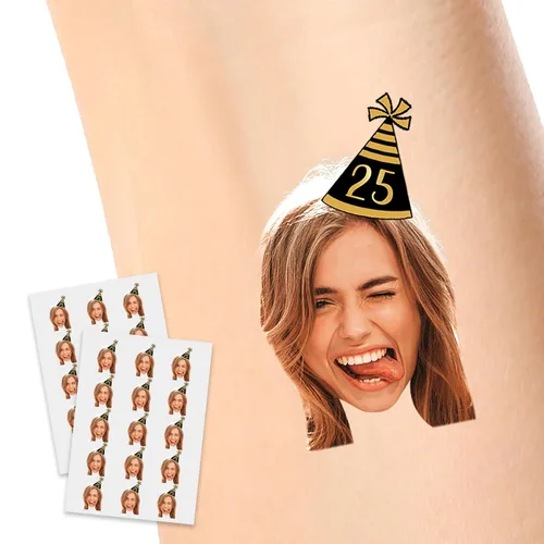 Miniatura 20 de Tatuajes temporales personalizados, personaliza cualquier foto tatuajes para cumpleaños, boda, despedida de soltera, 1 juego de 15 tatuajes Patrón 9