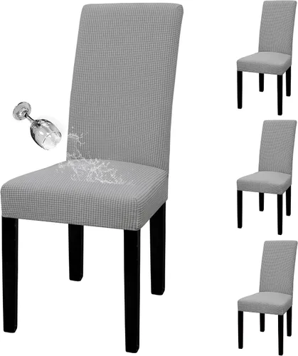 Miniatura 29 de Easy-Going - Juego de 2 fundas para sillas de comedor 100% impermeables, de tela Jacquard elástica, fundas protectoras removibles y lavables