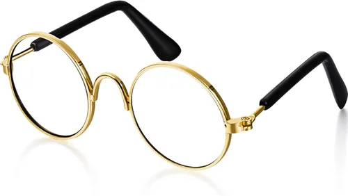 Miniatura 10 de Lentes de sol retro para mascotas, gafas de muñeca, gafas redondas clásicas para perro, gafas de metal para cachorros, disfraces hippie para gatos