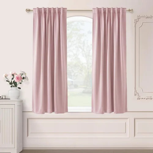 Miniatura 30 de SHINELAND Cortinas opacas cortas para ventanas de dormitorio, cortinas de baño, 45 pulgadas de largo