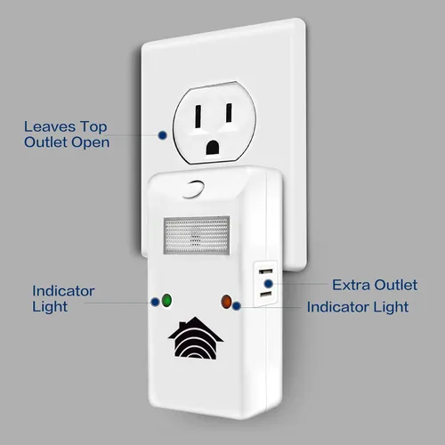 Miniatura 8 de RIDDEX Power Plus Repelente de Insectos Enchufe, Disuasor de Ratones - Control de Plagas para la Defensa Contra Ratas, Ratones, Cucarachas, Bichos