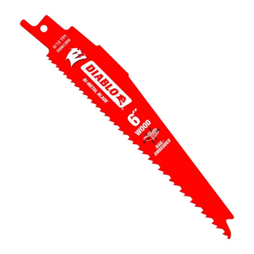 Diablo Cuchillas alternativas bimetálicas con revestimiento Perma-Shield para madera incrustada en clavos, 6 pulgadas de longitud, diseño de dientes