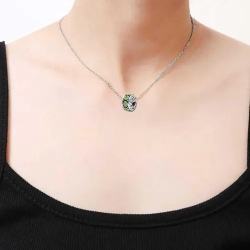 Miniatura 4 de KunBead Dijes de cuentas de plata con corazón de piedra natal para cumpleaños pulseras y collares para mujer Cristal