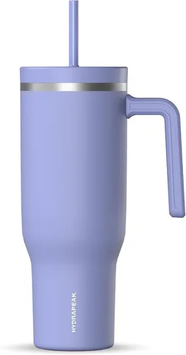 Miniatura 23 de Hydrapeak Voyager Vaso de 40 oz con Asa y Tapa con Pajita Botella de Agua Reutilizable de Acero Inoxidable Taza de Viaje Compatible con Portavasos
