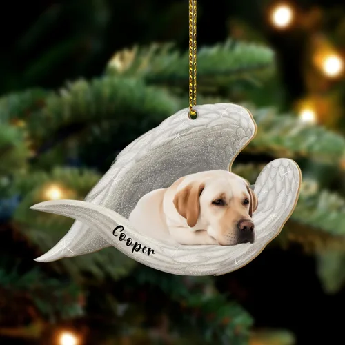 Miniatura 13 de Adorno plano 2D conmemorativo de perro pastor alemán personalizado, alas de ángel para mascotas, regalo de condolencia de pérdida, recuerdo