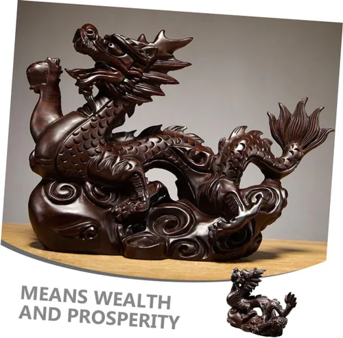 Miniatura 3 de Yardwe Figura de paisaje de año nuevo, decoración de mascota china, estatua de riqueza de Feng Shui, estatua de dragón 2024, estatua de dragón