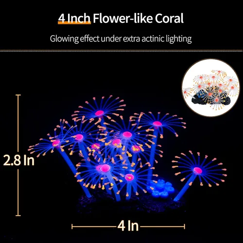 Miniatura 5 de Uniclife Paquete de 4 decoraciones para pecera, efecto brillante, decoración de acuario, pequeña medusa artificial de silicona, adorno de planta