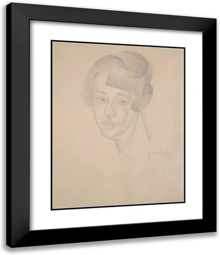Miniatura 4 de ArtDirect Gris, Juan 20x24 Black Modern Framed Art Print Titled: Portrait of Woman ll