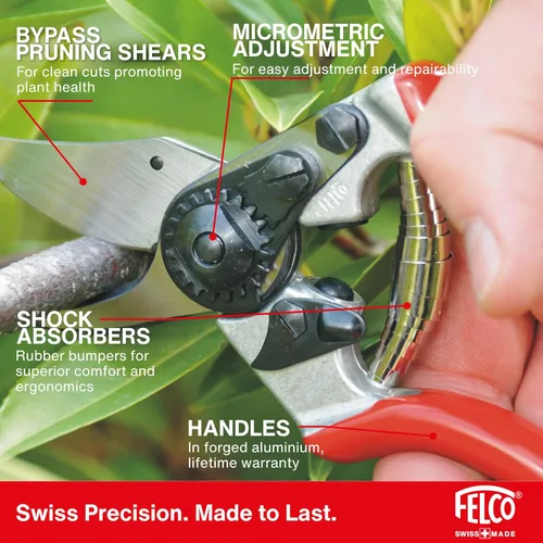 Miniatura 6 de Felco Tijeras de podar F6 - Cortadoras de jardín de 7.7 pulgadas fabricadas en Suiza para manos medianas Podadoras de mano para jardinería