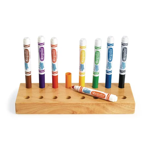 Colorations Soporte para marcadores de madera, capacidad para 16 marcadores Crayola, almacenamiento de marcadores, organizador de marcadores,
