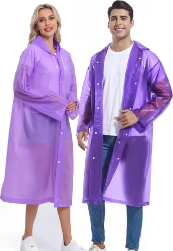 Miniatura 151 de 2 abrigos de lluvia de Borogo para adultos, chaquetas de lluvia reutilizables para hombres y mujeres