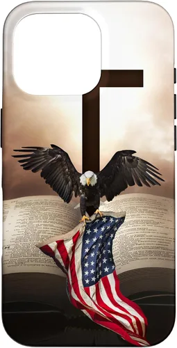 Miniatura 20 de Pretty Christian Cross Bible A Bald Eagle Grip American Flag Case for iPhone 17