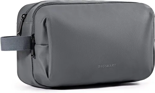 Miniatura 8 de Bolsa de aseo Bagsmart para hombres, organizador de artículos de viaje, kit Dopp resistente al agua, bolsa de afeitado para accesorios de aseo, Beige