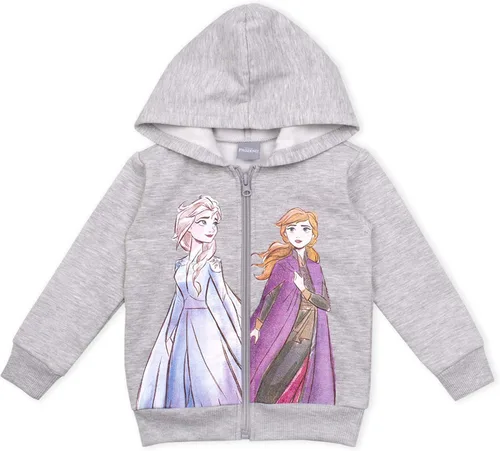 Miniatura 2 de Disney Frozen Girls - Conjunto de camiseta con capucha y pantalones de leggings con cremallera para niños pequeños y pequeños blancogrisazul marino