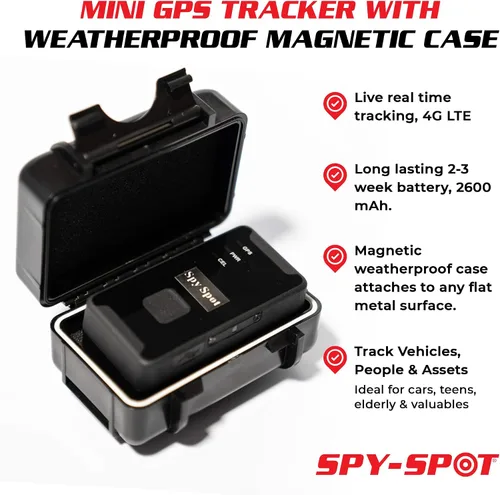 Miniatura 7 de Spy Spot Rastreador GPS 4G LTE con funda magnética impermeable, dispositivo de seguimiento de vehículos y activos en tiempo real, instalación sin