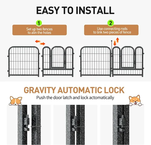Miniatura 4 de Corralito de metal para perros, 40 pulgadas de altura, 32 paneles, valla grande para perros grandes, medianos y pequeños, para interiores