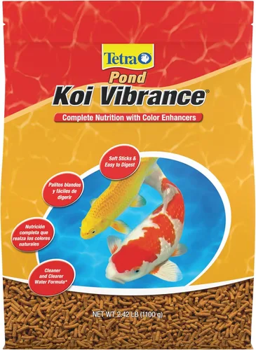 TetraPond Koi Vibrance Palitos Suaves, Alimento Flotante para Peces de Estanque para Peces Koi y Peces Dorados Ornamentales, 2.42 Libras