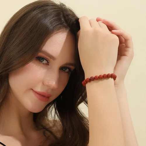 Miniatura 115 de Crystal Vibe Pulseras de cuentas de 0.315 in para mujeres y hombres, pulseras de cristal con piedras preciosas naturales, tamaño elástico ajustable