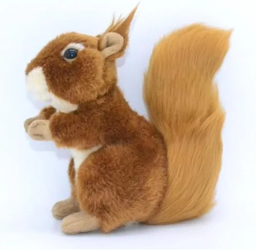 Miniatura 3 de JIANEEXSQ Animal de peluche realista de ardilla, modelo de ardilla realista, colección de regalo de felpa única para cumpleaños de niños (sentado)