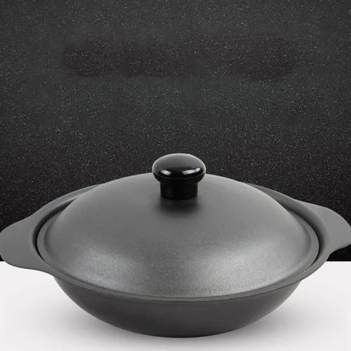 Miniatura 7 de Cabilock Hogar Pequeño Hierro Pot Basics Esmalte Hierro Fundido Claypot: Sartén Cazuela Cubierta 7.1 in Olla De Arcilla Olla De Arroz