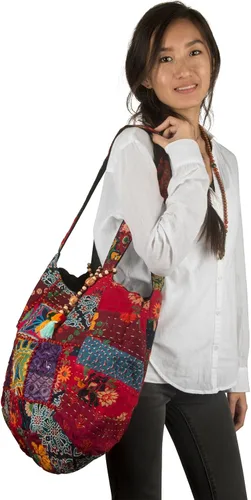Miniatura 3 de Bolso de hombro grande colorido rojo para mujer, bolso de mano de mercado escolar, laptop, diario, casual, diario, cómodo, bohemio