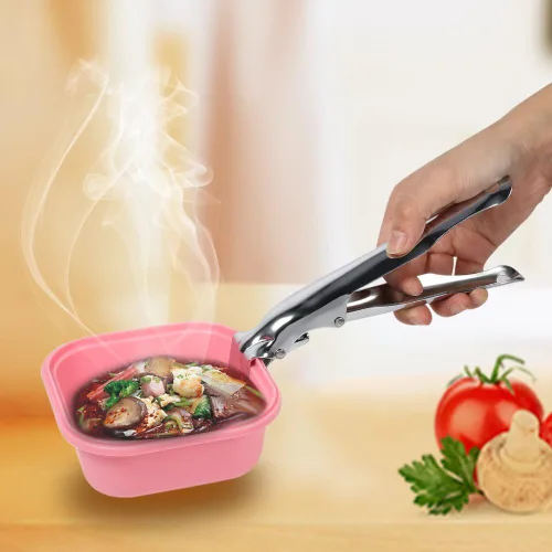 Miniatura 4 de ViaGasaFamido Pinzas para alimentos, chapado en hierro, 8.1 pulgadas, aptas para lavavajillas, diseño moderno, 1 unidad