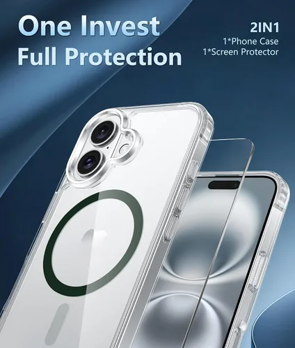 Miniatura 600 de FNTCASE Funda para iPhone 13 Pro-Max: Fundas magnéticas transparentes compatibles con Magsafe Slim anti amarillamiento protección contra caídas