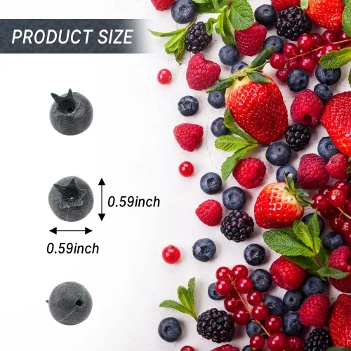 Miniatura 6 de Arándano artificial, 50 unidades de arándanos falsos realistas de simulación de bayas azules de frutas falsas para manualidades, hogar, cocina
