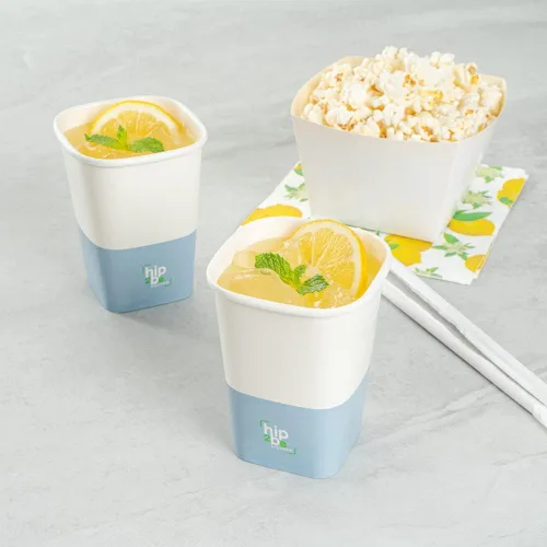Miniatura 13 de Restaurantware Hip 2 Be Square - Tazas de café de papel de 12 onzas, 25 tazas de café reutilizables a prueba de fugas, tapas se venden por separado
