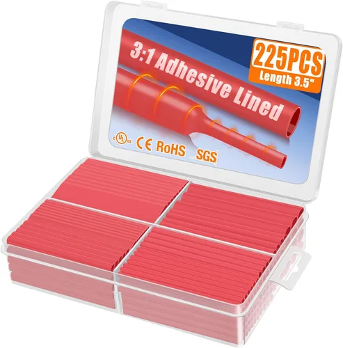 Miniatura 33 de XHF Tubo termorretráctil blanco impermeable de 1/4 de pulgada 3:1 con certificación UL, 20 pies, cable de alambre de grado marino, sellado