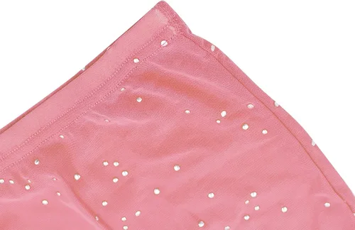 Miniatura 5 de Pantalones brillantes de malla transparente para mujer, acampanados, de cintura alta, acampanados, para fiestas y festivales de baile
