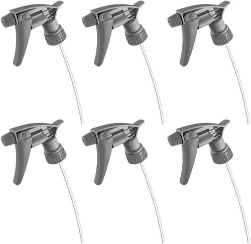 Nanoskin Paquete de 6 pulverizadores de gatillo resistentes a productos químicos, color gris, 9 1/4 pulgadas, botella de pulverización de alto