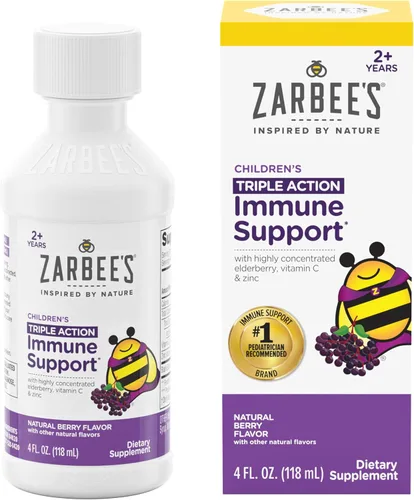 Miniatura 8 de Zarbee's Jarabe de saúco para niños, apoyo inmunológico diario con vitamina C y zinc, suplemento líquido para niños, sabor a bayas naturales, 4