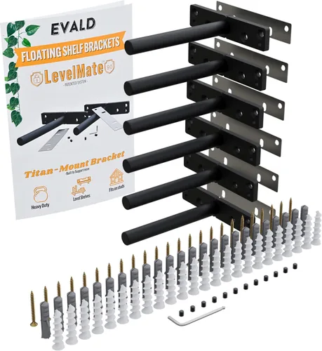Miniatura 21 de EVALD Soporte de Estante Flotante Resistente Soporte de Repisa Flotante de 4 Pulgadas, Soportes de Estante Ocultos y Anclajes Accesorios