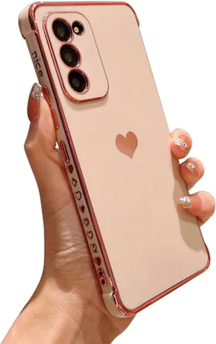Miniatura 71 de phylla Funda de teléfono compatible con Samsung Galaxy A12 de 6.5 pulgadas, lindo corazón chapado en oro, elegante funda de lujo para mujer