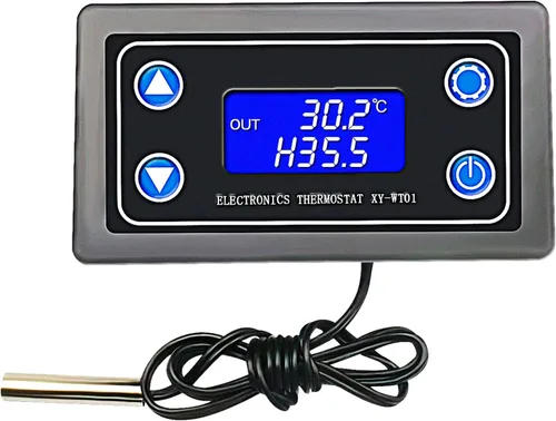 Controlador electrónico de temperatura DC 12V programable -50 a 230.0 °F termostato control interruptor módulo