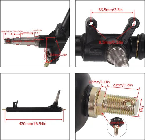 Miniatura 6 de UTV, puntal de dirección para nudillos, 1 par de accesorios para bicicleta cuádruple, resistente, 16.535 in para kart
