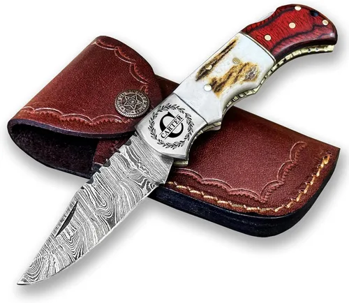 Miniatura 13 de Navaja de bolsillo plegable personalizada con grabado en acero damasquino WINTERFELL, regalo personalizado para marido, papá, novio, regalos