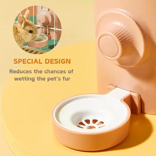 Miniatura 2 de Botella de agua para conejo, 600ml/20.3 fl oz dispensador de agua colgante alimentador jaula cajón conejera conejito cachorro gato chinchilla hurón