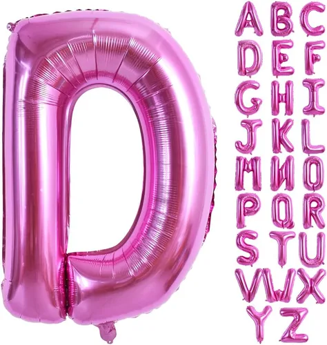 Miniatura 28 de TONIFUL Globos grandes de 40 pulgadas de color rojo rosa con letras B, globos gigantes de letras del alfabeto, globos grandes de Mylar
