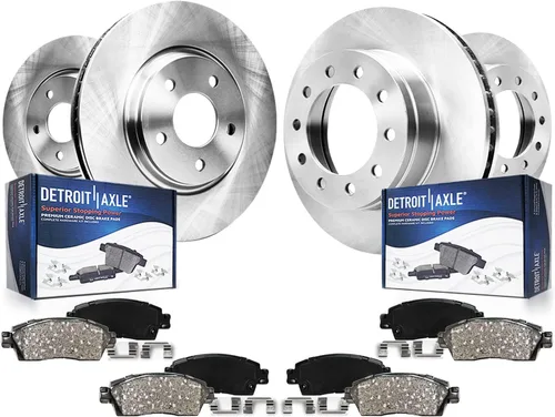 Miniatura 27 de Detroit Axle - Kit de frenos para 15-20 VW Passat, 12.28" delantero y 10.70" trasero rotores de freno de disco pastillas de freno de cerámica