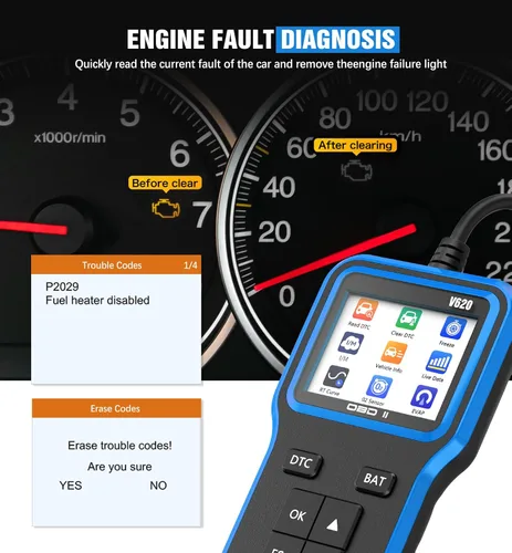 Miniatura 6 de Escáner OBD2 con batería de actualización y probador - Herramienta de diagnóstico para autos que comprueban la luz del motor y la preparación