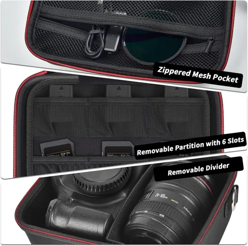 Miniatura 4 de Funda para cámara Canon Eos Rebel T7/R50/R100 Mark II/R50V/R10/R5/R6/R8 Mark IV/SL3/para cámaras Sony Alpha DSLR SLR, bolsa de viaje para cámara sin
